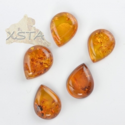 Cognac amber color cabochons 5 units
